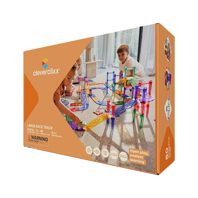 Cleverclixx Large Race Track Pastel | 80 Stuks