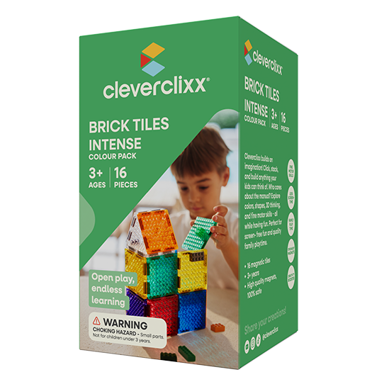 Cleverclixx Brick Tiles Pack Intense | 16 Stuks