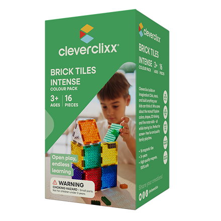 Cleverclixx Brick Tiles Pack Intense | 16 Stuks