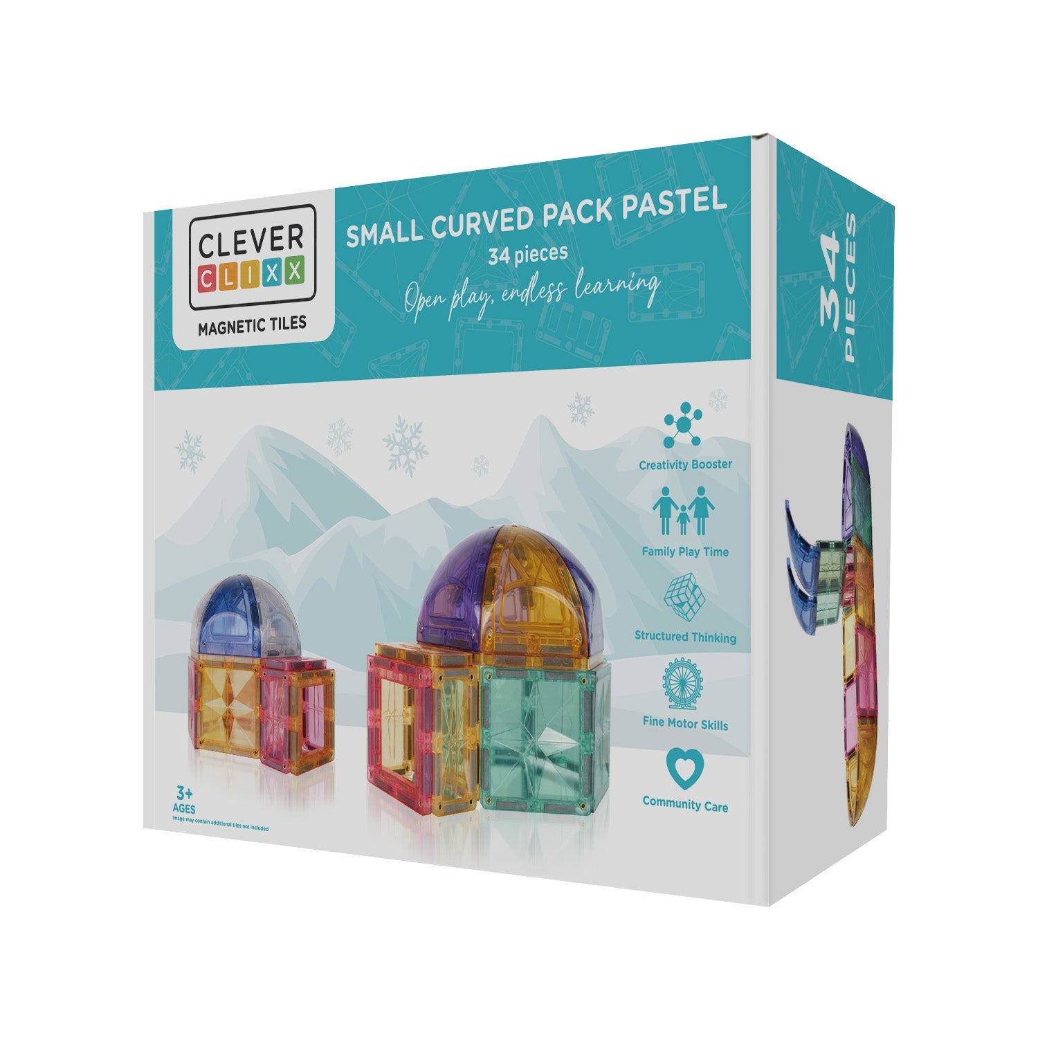 Cleverclixx Small Curved Pack Pastel | 34 Stuks