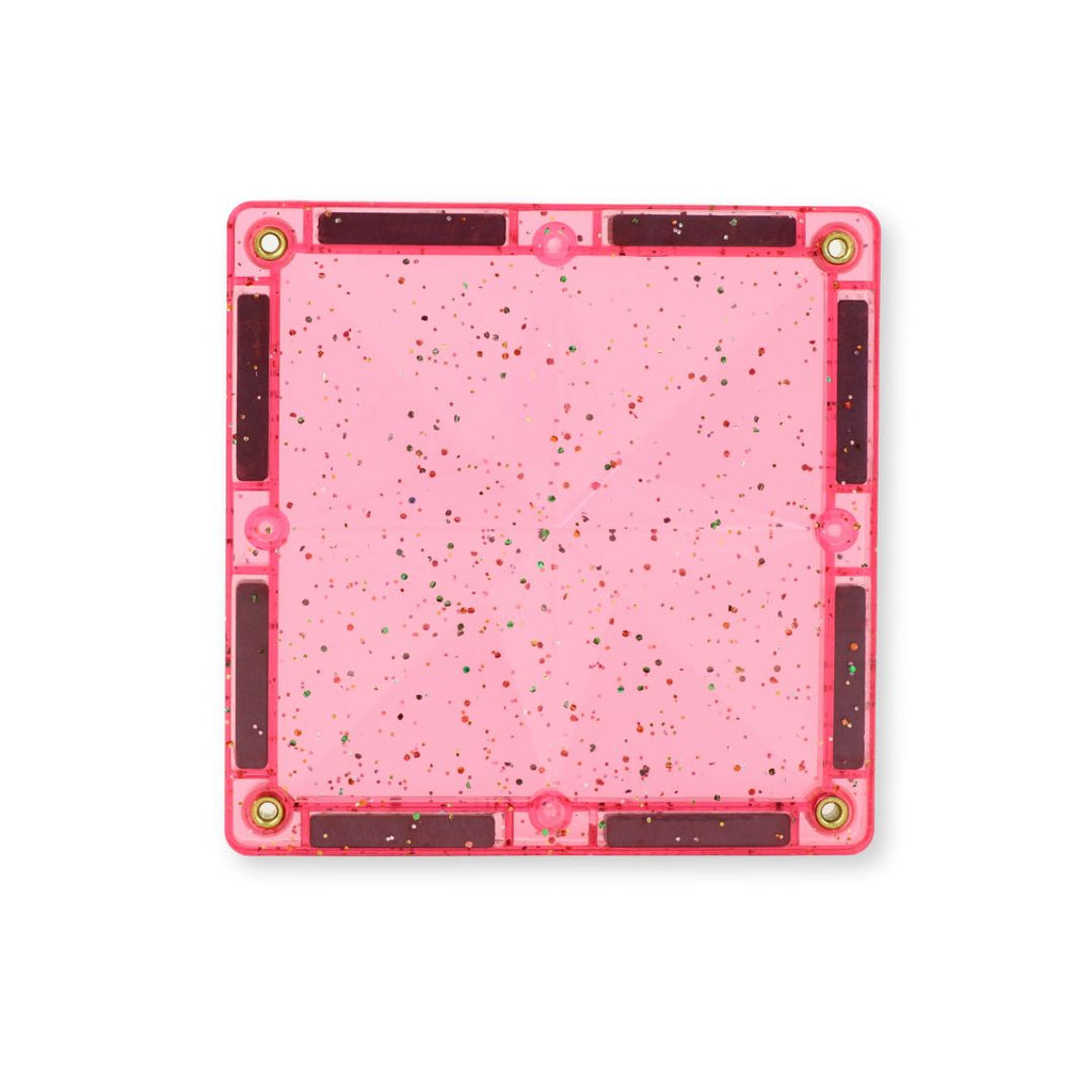 Cleverclixx Glitter Tiles Pack Transparent / Pink | 16 stuks