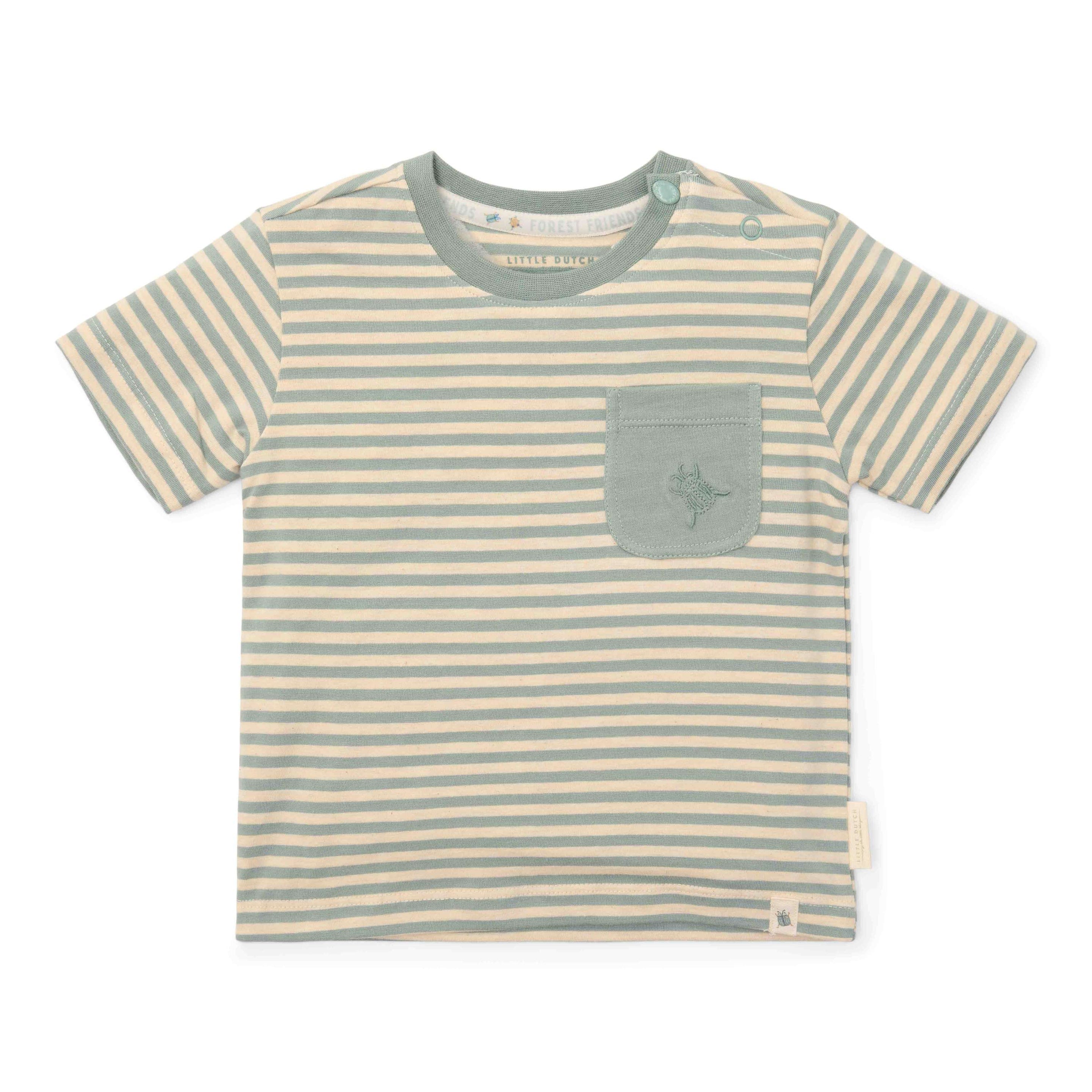 Little Dutch T-Shirt Korte Mouw Forest Green Stripe
