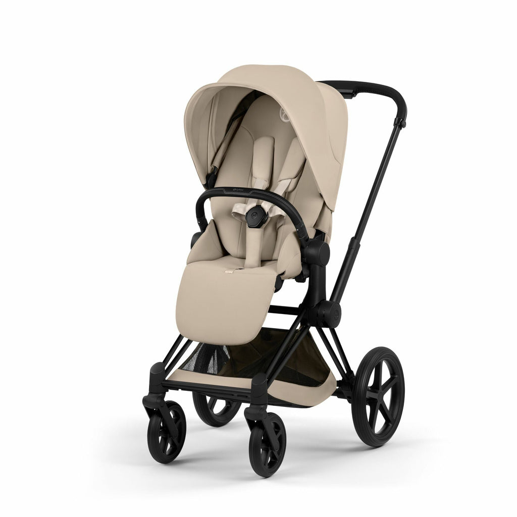 CYBEX Buggy Priam Comfort Matt Black incl. Foldable Carry Cot Cozy Beige