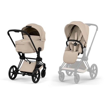 CYBEX Priam incl. Foldable Carry Cot | Cozy Beige (Matt Black Frame)