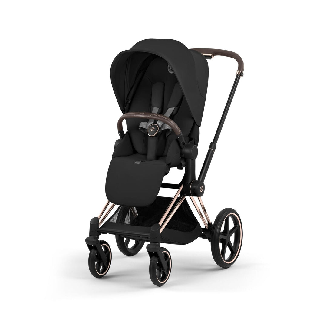 CYBEX Priam incl. Foldable Carry Cot | Sepia Black (Rosegold Frame)