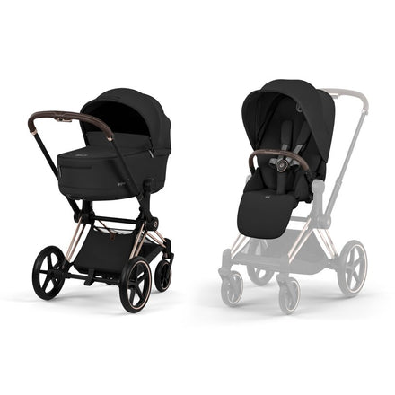CYBEX Buggy Priam Comfort Rosegold incl. Foldable Carry Cot Sepia Black