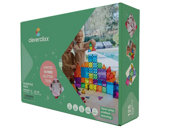 Cleverclixx Inventive Pack Intense met 110 magnetische tegels en 15 gratis glittertegels