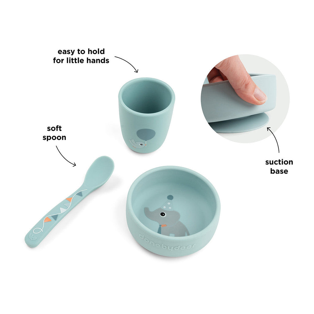 Done By Deer Stick & Stay First Meal Set | Celebration Blue