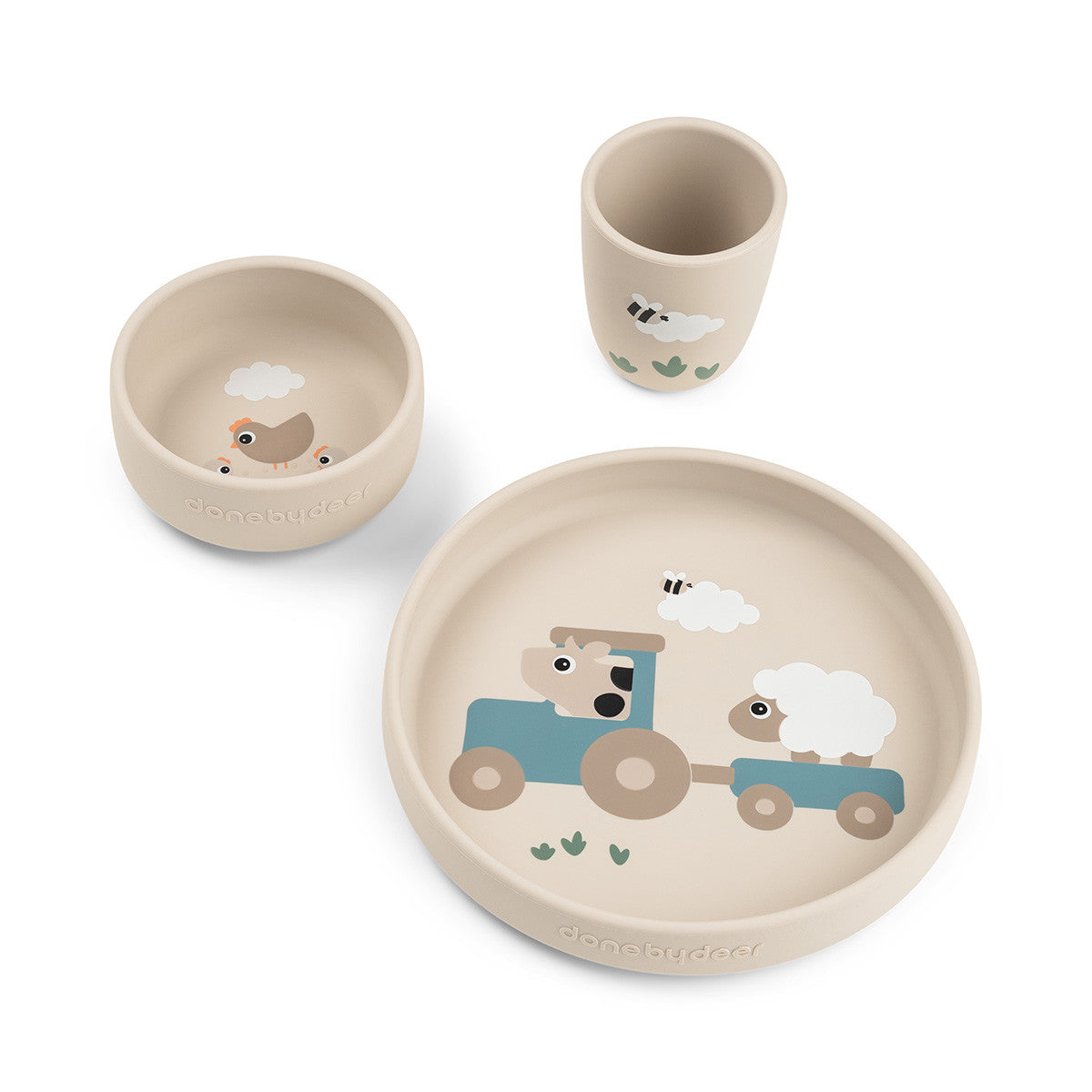 Done By Deer Stick & Stay Dinner Set | Tiny Farm Sand