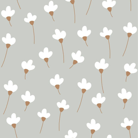 Dekornik Behangpapier Simple Daisies | Grey