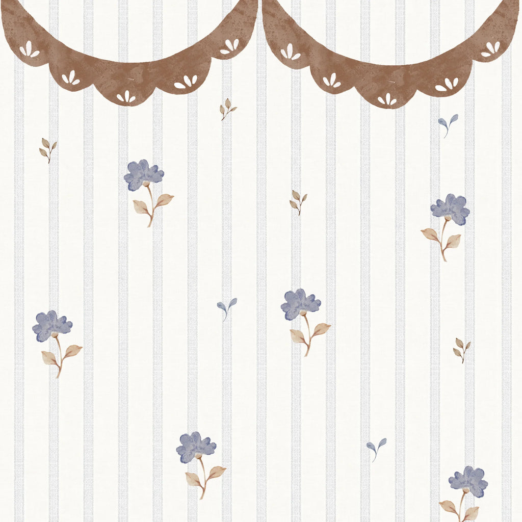 Dekornik Behang Delicate Retro Flowers With Ornament