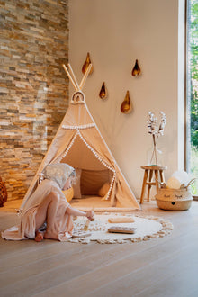 Moje Tipi Tent Met Pompons | Latte