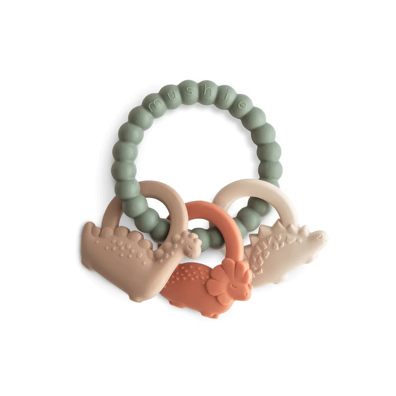 Mushie Bijtring Silicone Dino Ring