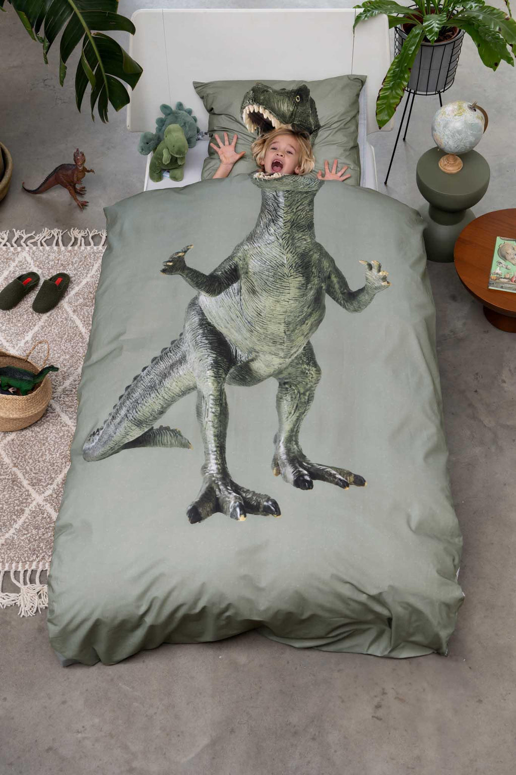 SNURK dekbedset 140x200/220cm | Dino Green