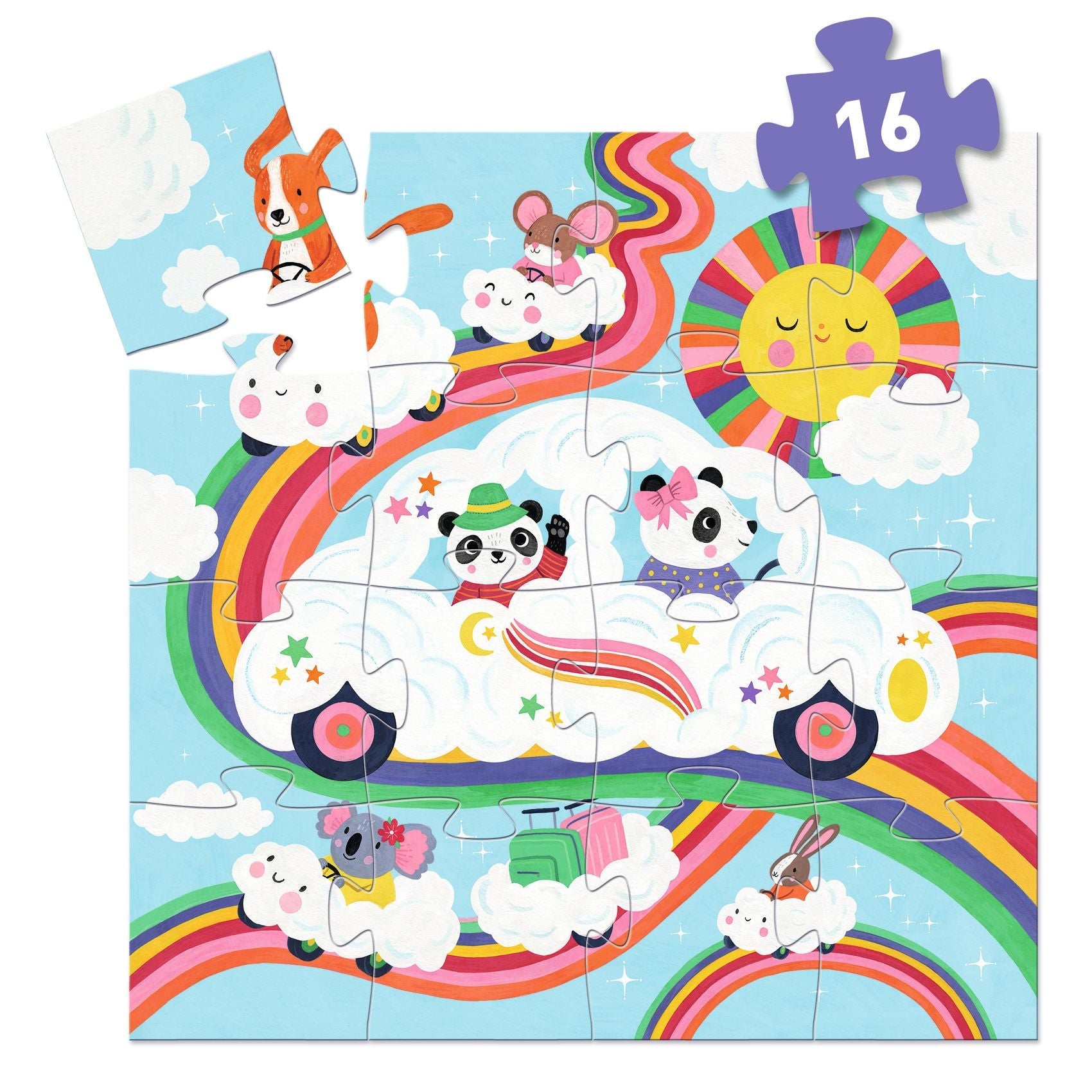 Djeco Puzzel 16st | Wolkenauto
