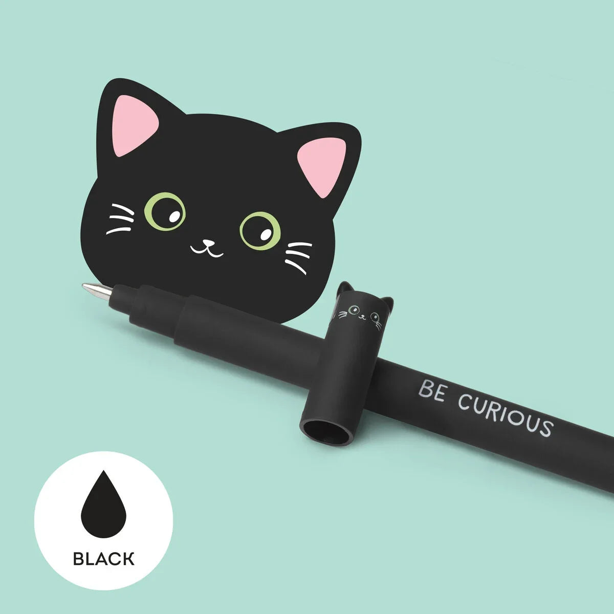 Legami uitwisbare gelpen Kitty met zwarte inkt en een fijne schrijfpunt van 0,7 mm