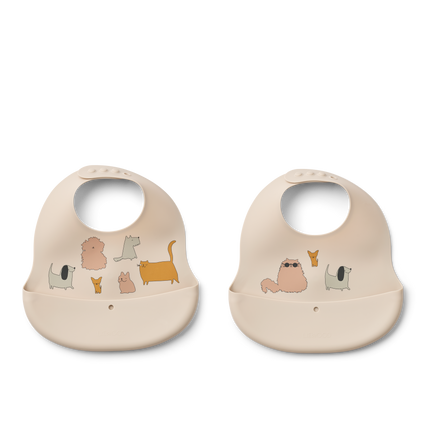 Liewood Ember Printed Slab 2-Pack | Cats And Dogs / Sandy