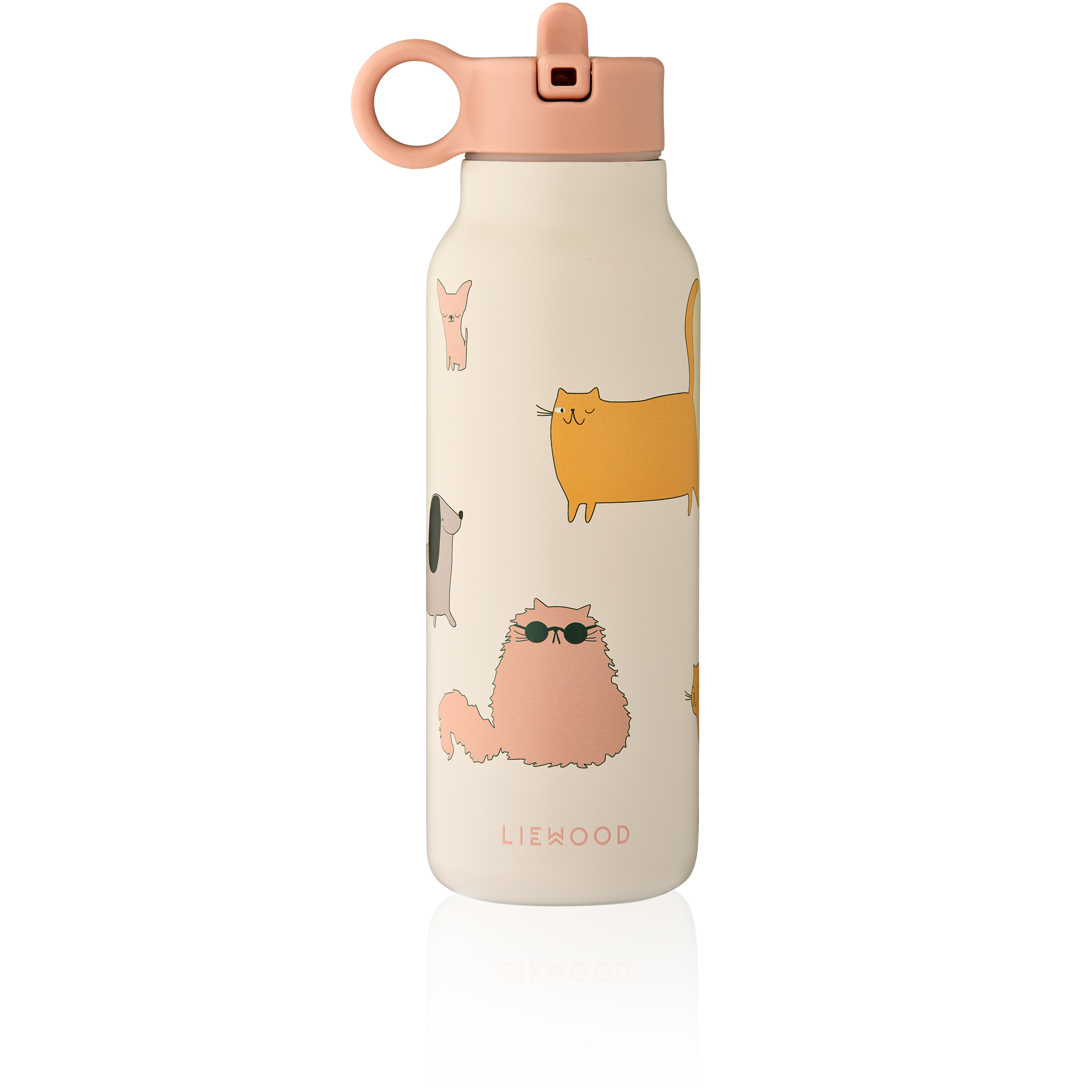 Liewood Falk Drinkfles 350ml | Cats And Dogs / Sandy