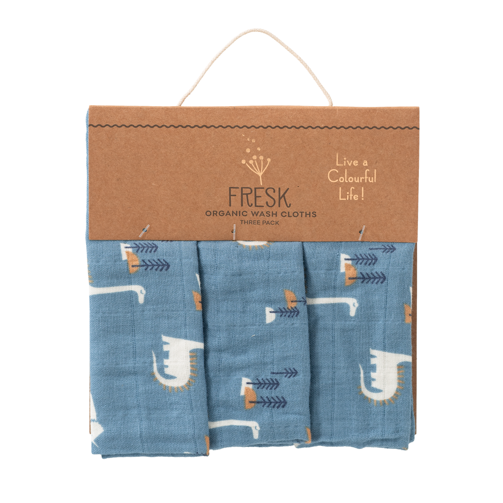 Fresk Set 3 Hydrofiele Washandjes | Dino