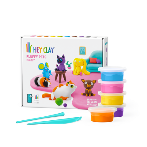 HeyClay 15 Potjes Speelklei | Zachte Huisdieren