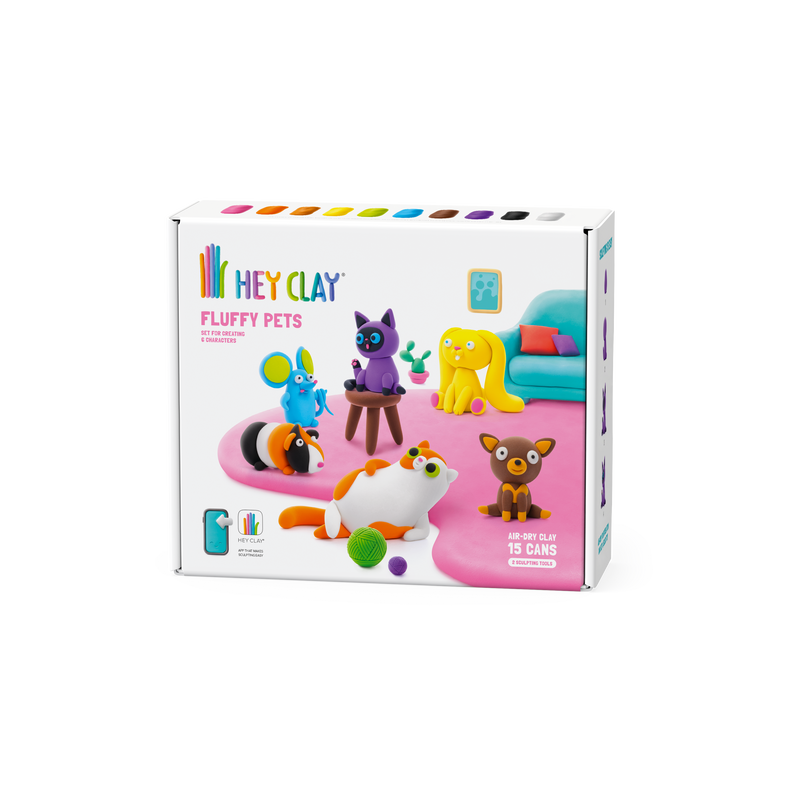 HeyClay 15 Potjes Speelklei | Zachte Huisdieren