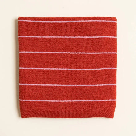 Hvid Harry babydeken in Red en Cotton Candy van 100% extra fijne merinowol, te koop bij De Gele Flamingo