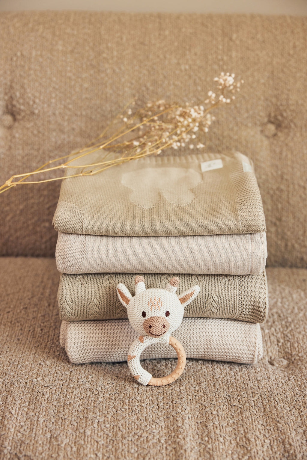 Jollein Deken Wieg 75x100cm Miffy TOG 1.5 | Olive Green/Coral Fleece