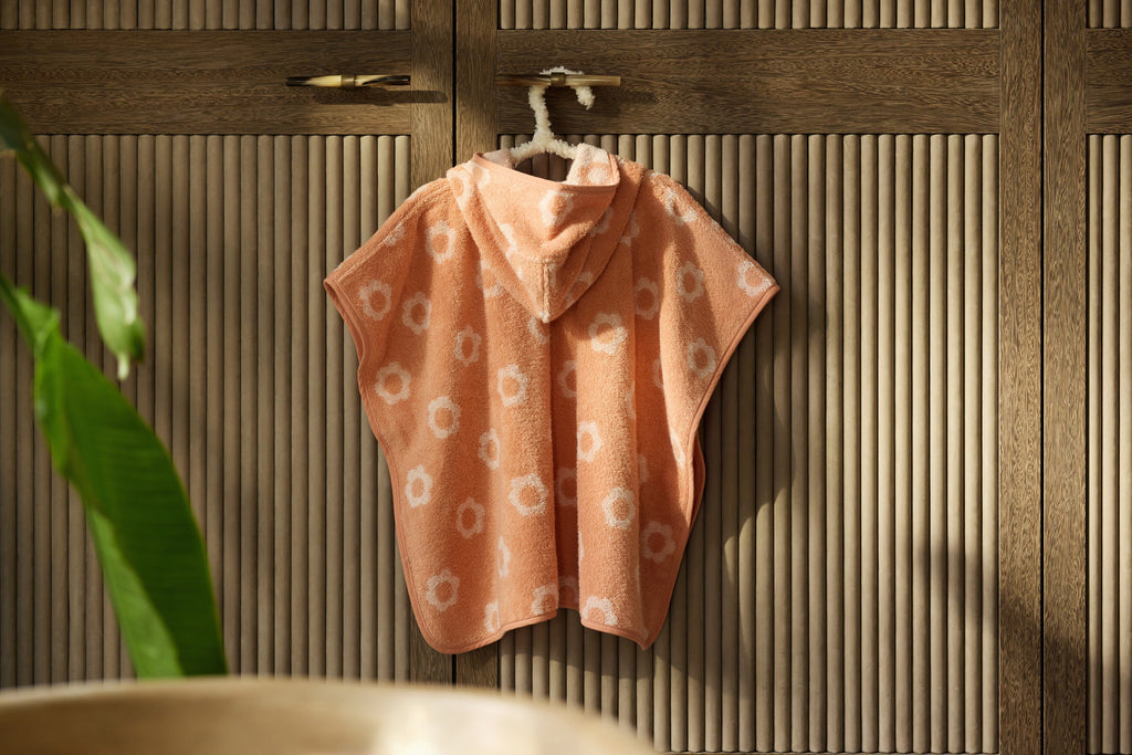 Jollein Badponcho Badstof Jacquard Flower Reversible