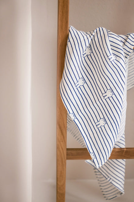 Jollein Deken Hydrofiel Wieg 75x100cm | Miffy Stripe Navy