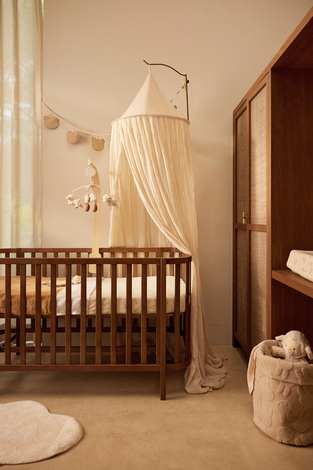 Jollein Klamboe 245cm Stripe | Oatmeal/Hazel