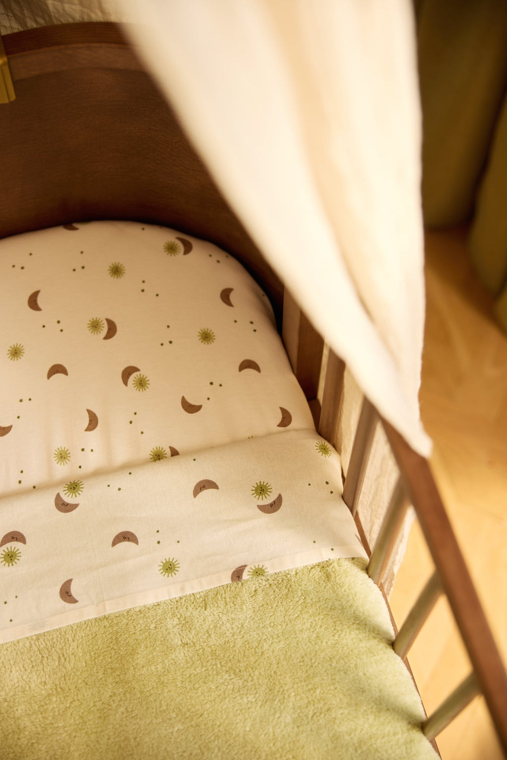 Jollein Deken Wieg 75x100cm Basic Sherpa/Jersey | Soft Matcha