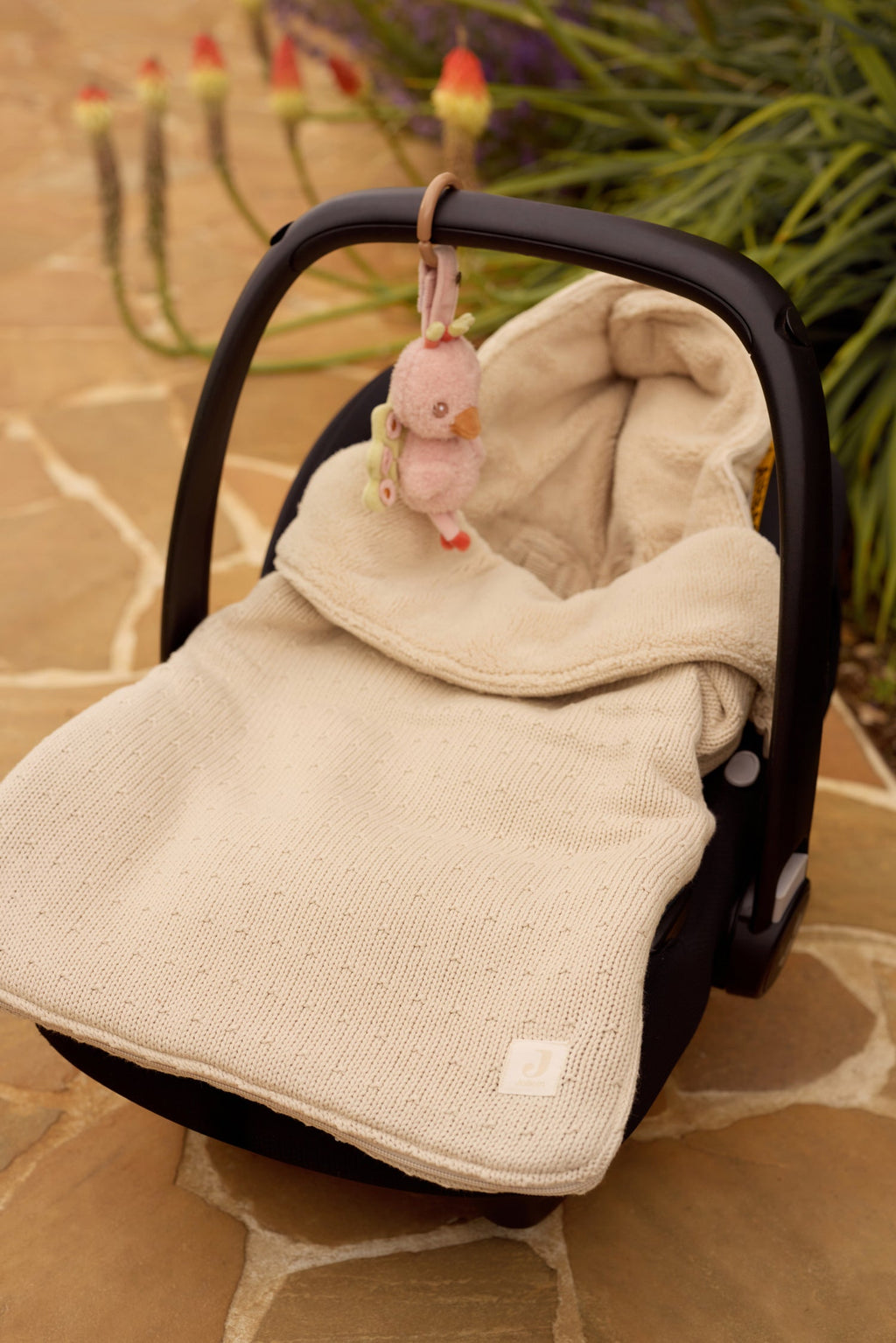 Jollein Voetenzak groep 0+ 3/5 punts gordel Sprinkle Knit | Sand
