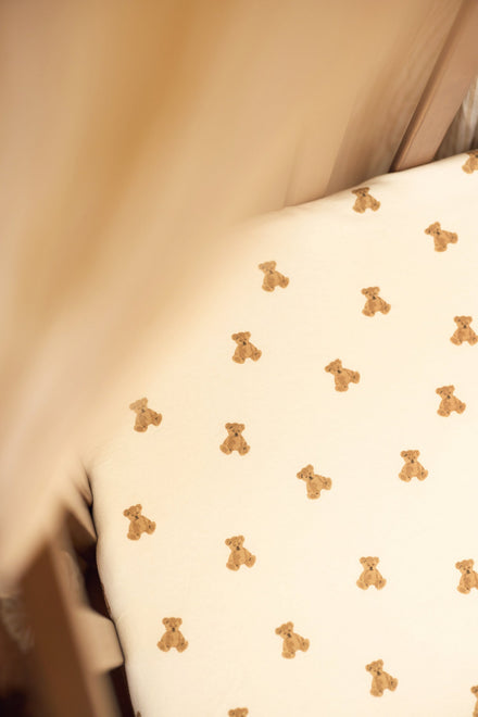 Jollein Hoeslaken Jersey 70/75x140/150cm | Mini Teddy Bear