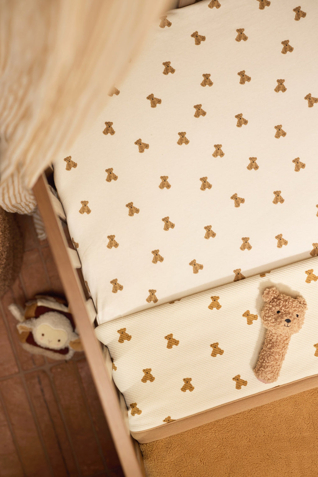 Jollein Hoeslaken Jersey 70/75x140/150cm | Mini Teddy Bear