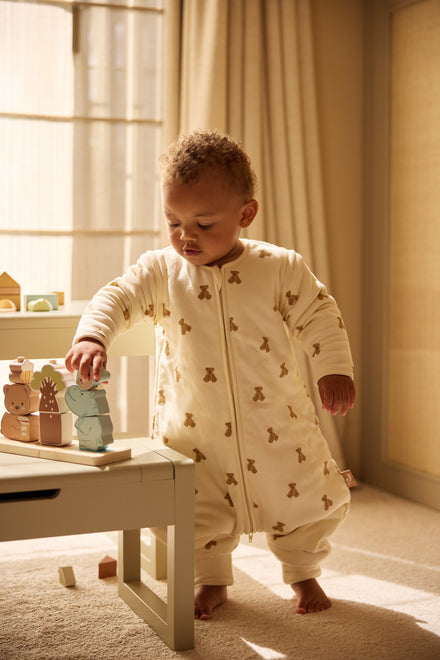Jollein Slaapzak met voeten en afritsbare mouw 80/86cm | M. Teddy Bear