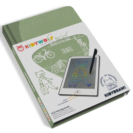 Kidywolf Kidydraw-Mini Tablet 30 Tekeningen | Tekenbord 30 Reizen