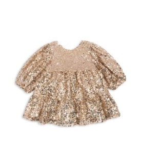 Konges Sløjd Lila Sequins Bow Jurk | Gold Glitter