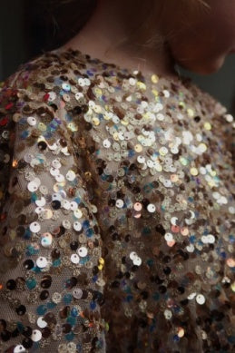 Konges Sløjd Lila Sequins Bow Jurk | Gold Glitter