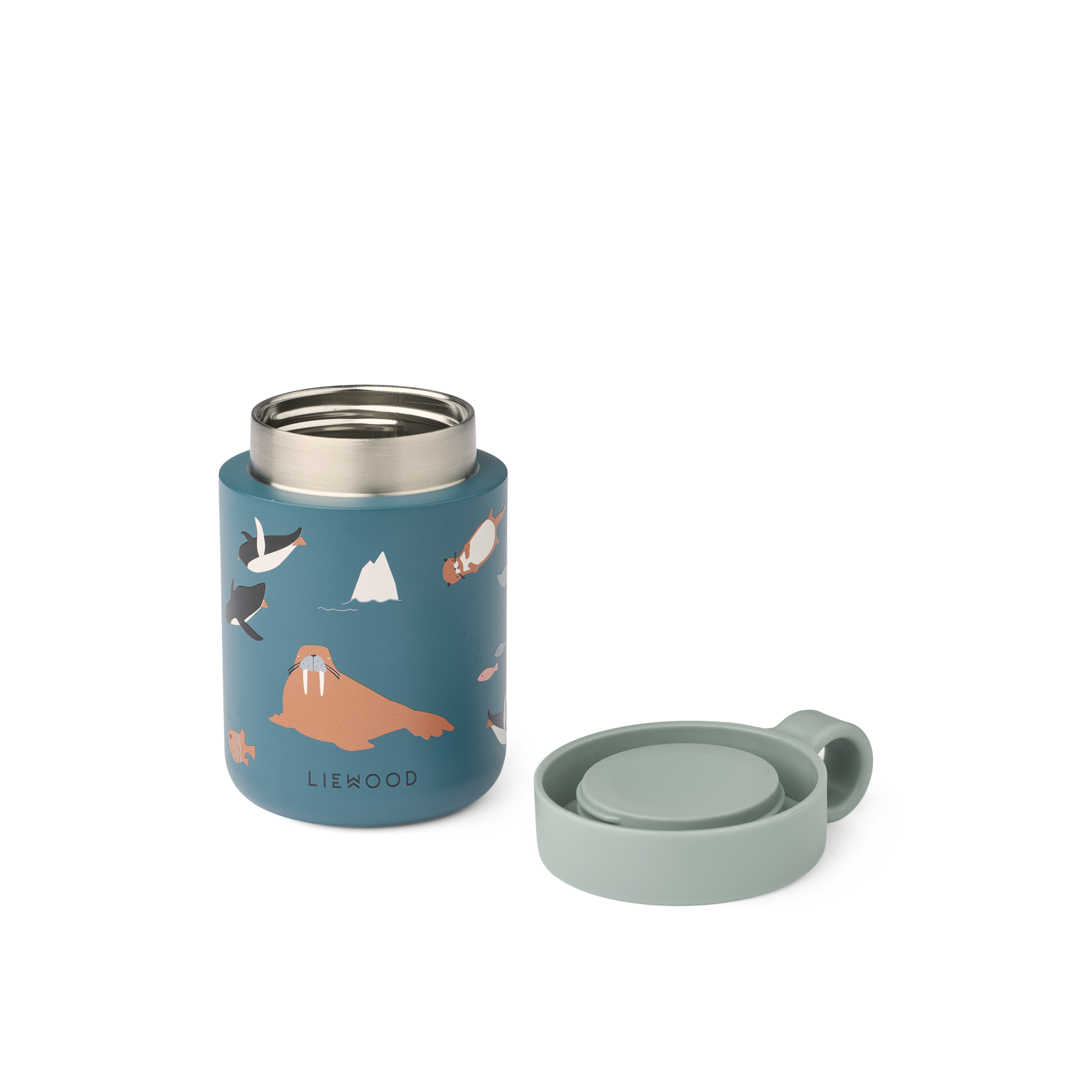 Liewood Kiani Printed Food Jar | Arctic Sea / Ocean View