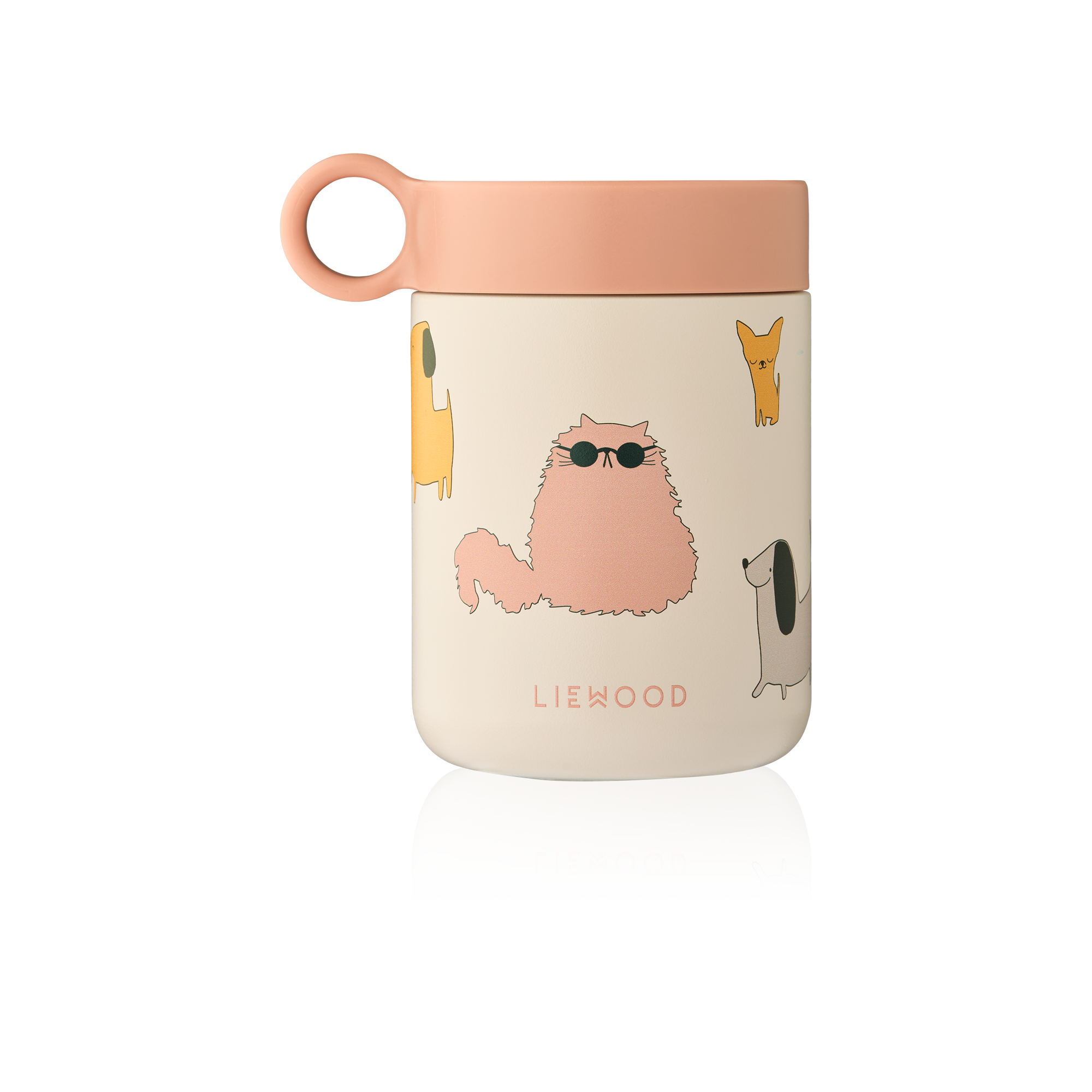 Liewood Kiani Printed Food Jar | Cats And Dogs / Sandy