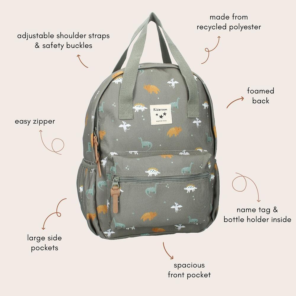 Kidzroom Rugzak 36x27cm | Lille Small Talk Dino's