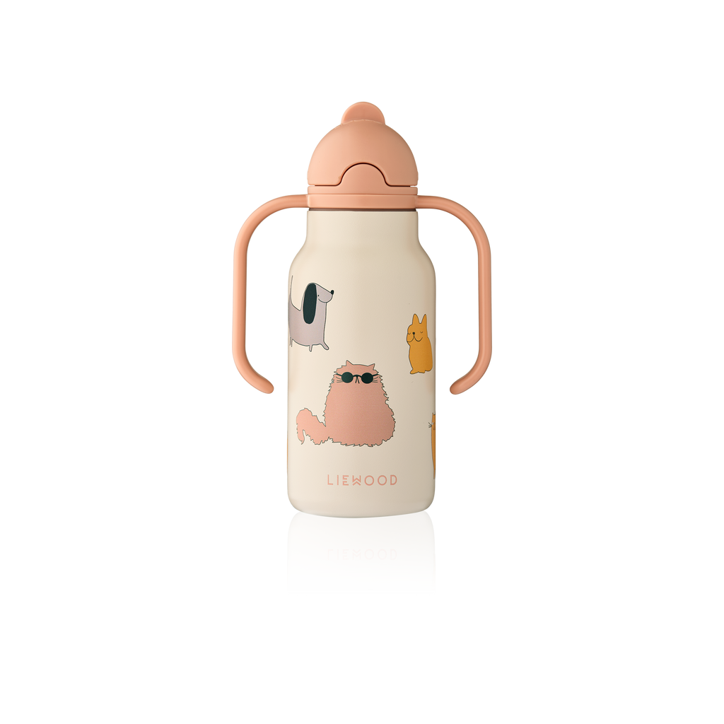 Liewood Kimmie Drinkfles 250ml | Cats And Dogs / Sandy