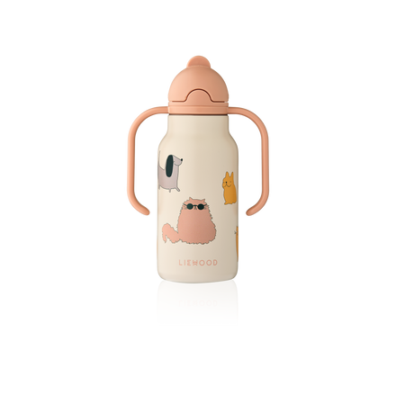 Liewood Kimmie Drinkfles 250ml | Cats And Dogs / Sandy
