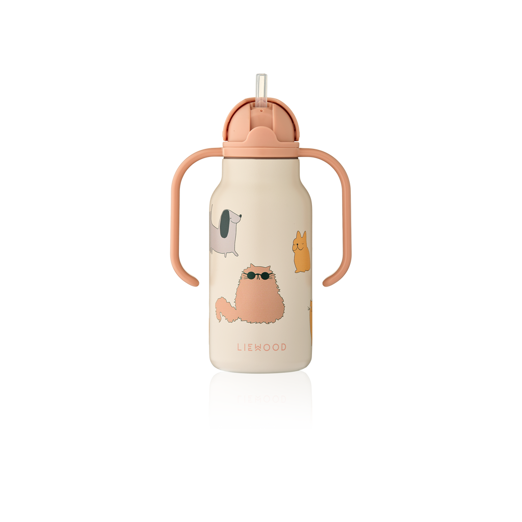 Liewood Kimmie Drinkfles 250ml | Cats And Dogs / Sandy
