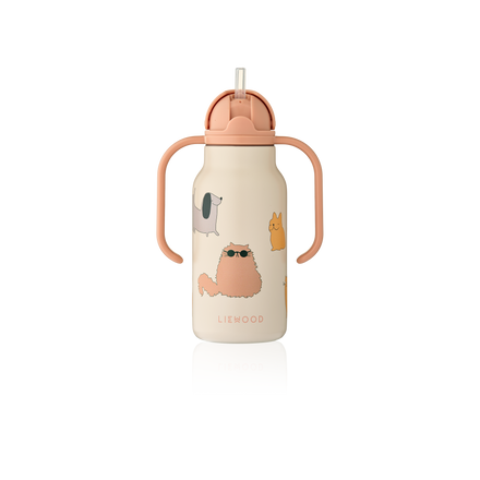 Liewood Kimmie Drinkfles 250ml | Cats And Dogs / Sandy