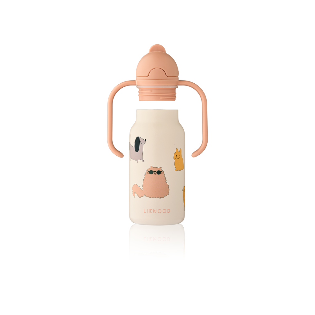 Liewood Kimmie Drinkfles 250ml | Cats And Dogs / Sandy