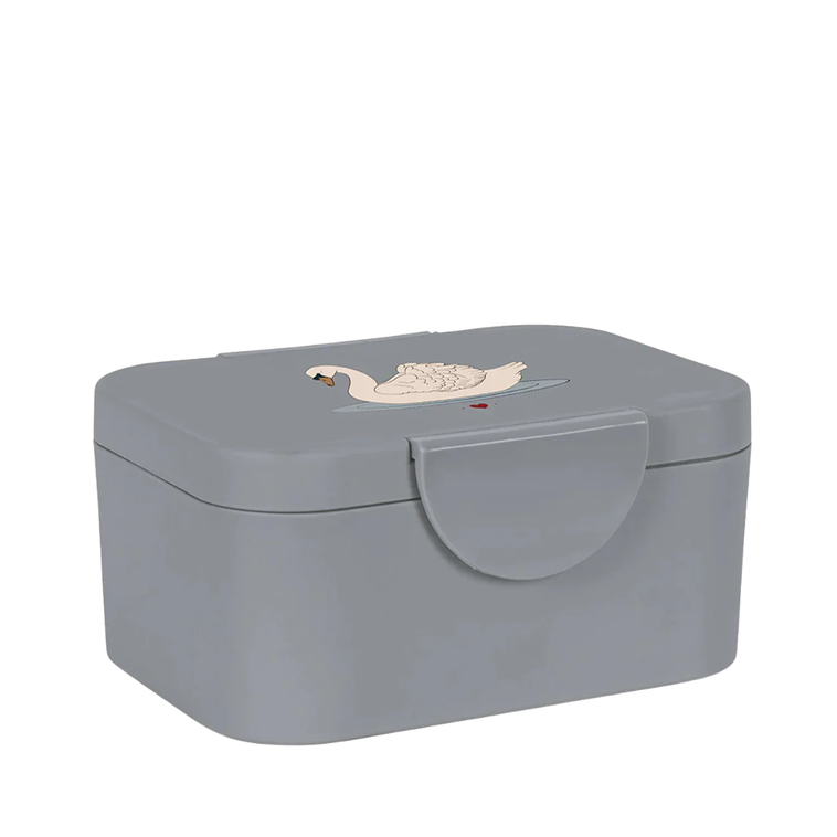 Konges Sløjd brooddoos in Swan Blue, vooraanzicht van de lunchbox voor kinderen