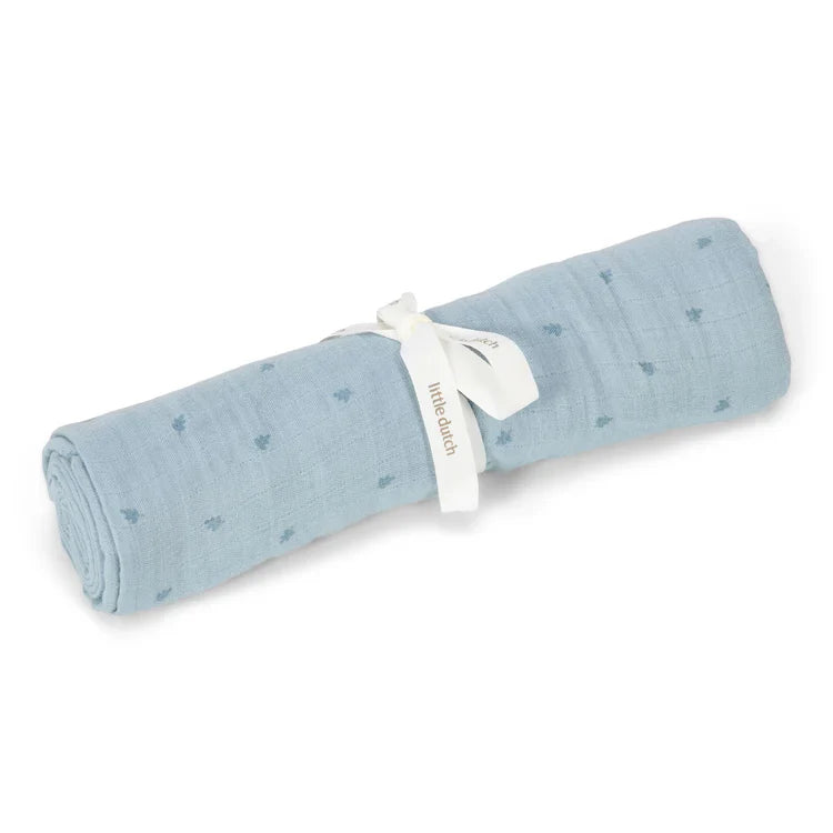 Little Dutch Swaddle Doek Hydrofiel 120x120 | Pure Denim Blue