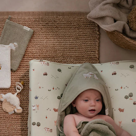 Little Dutch Washandjes Set Geborduurd Little Farm | Groen