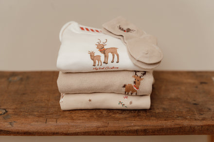 * Little Dutch Bodysuit My First Christmas Lange Mouwen | Wit